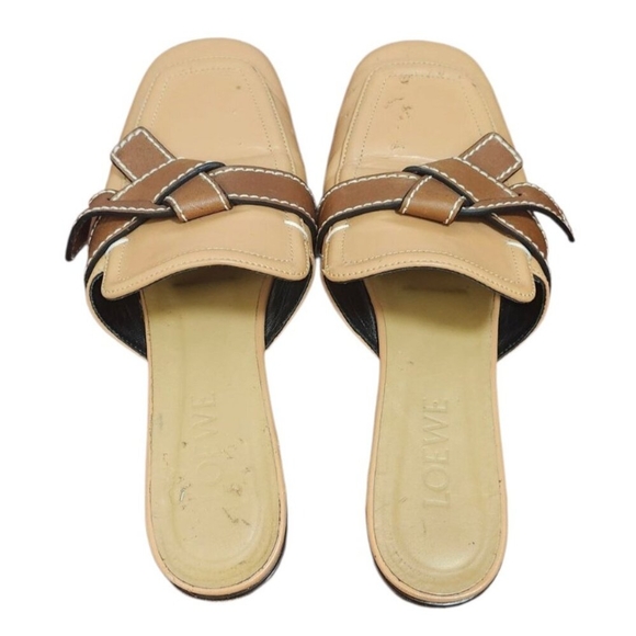 Loewe GATE FLAT MULES, Low Heel Leather Warm Desert Women's Ital EU 38/7.5 US - Picture 6 of 14